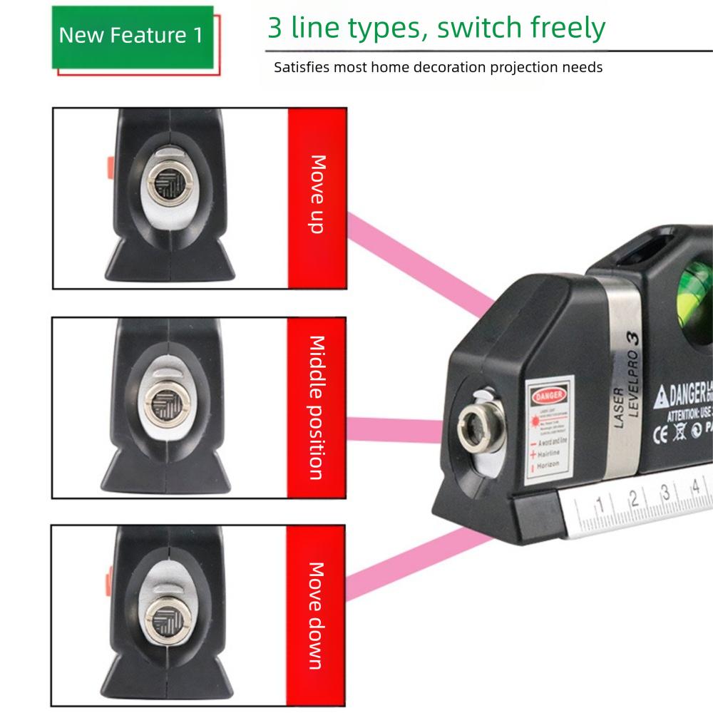 Регулируемая лазерная рулетка с стальной линейкой, лазерный уровень для перекрестных и прямых линий, измерительные инструменты
