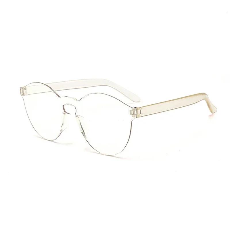 1 шт. Модные мотоциклетные круглые солнцезащитные очки без оправы с линзами цвета леденца для женщин/мужчин, солнцезащитные очки без оправы желеобразного цвета, женские очки с защитой от УФ-лучей UV400