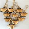 Set of 20 Lucky Tin Cow Bells Home Decor Bells Wall Hanging Golden Bells