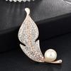 Brooch High-End Niche Silk Scarf Buckle Alloy Diamond Coat Pearl Corsage Pin Accessories