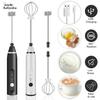 3-Speeds Electric Whisk Coffee Milk Drink Egg Frother Foamer Mixer USB Rechargeable Handheld Food Blender Baking Tools