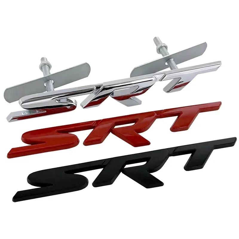 3D Metal Car Front Grille Emblem for SRT Logo Durango Ram 1500 Charger Viper Challenger Caliber Body Trunk Badge Stickers