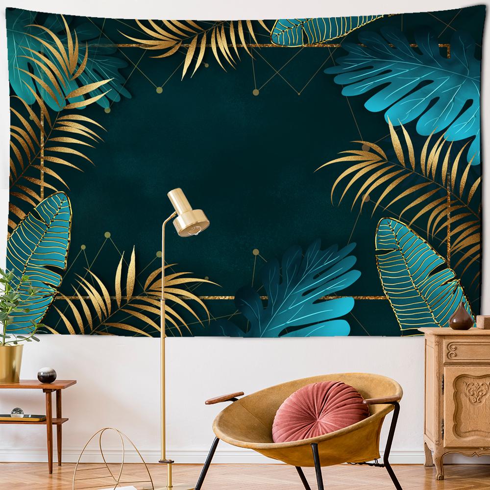 Журавль зеленый пальмовый лист гобелен настенный маленький свежий хиппи TAPIZ богемный декор комнаты фоновая ткань