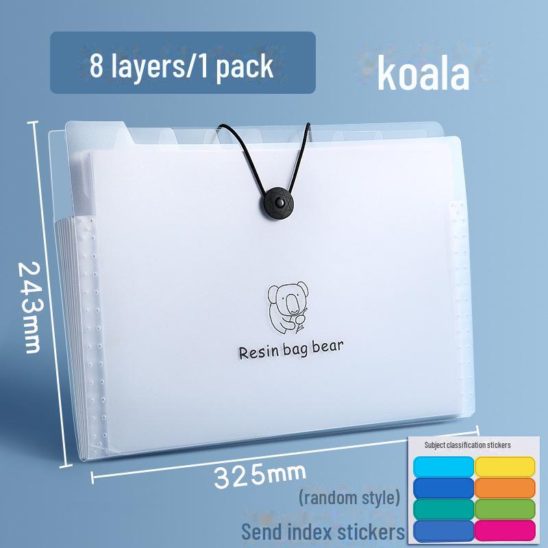 Папка-гармошка большого размера формата А4 для студентов с 5–12 отделениями для документов и файлов.