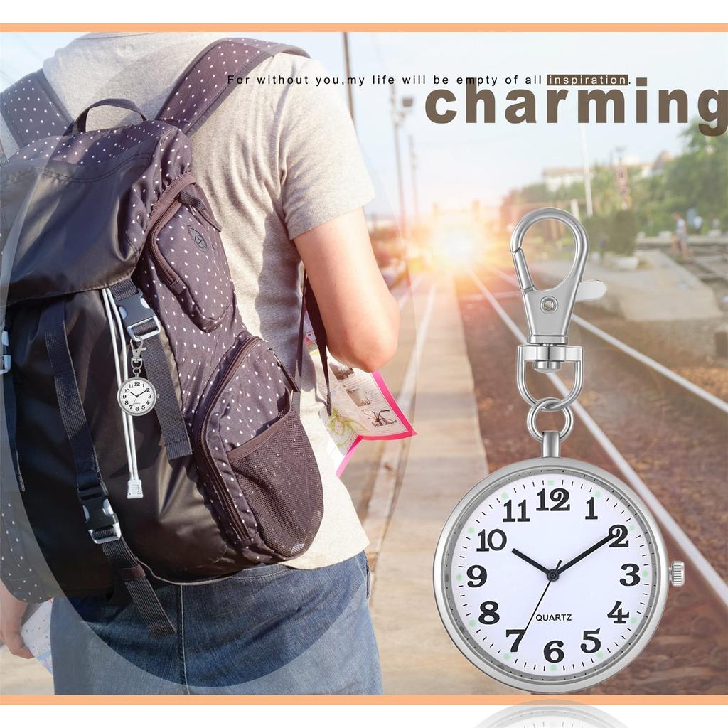 Часы-клипса Карманные часы Аналоговые часы для медсестры Водонепроницаемые часы-брелок Модные аксессуары Мужские Женские
