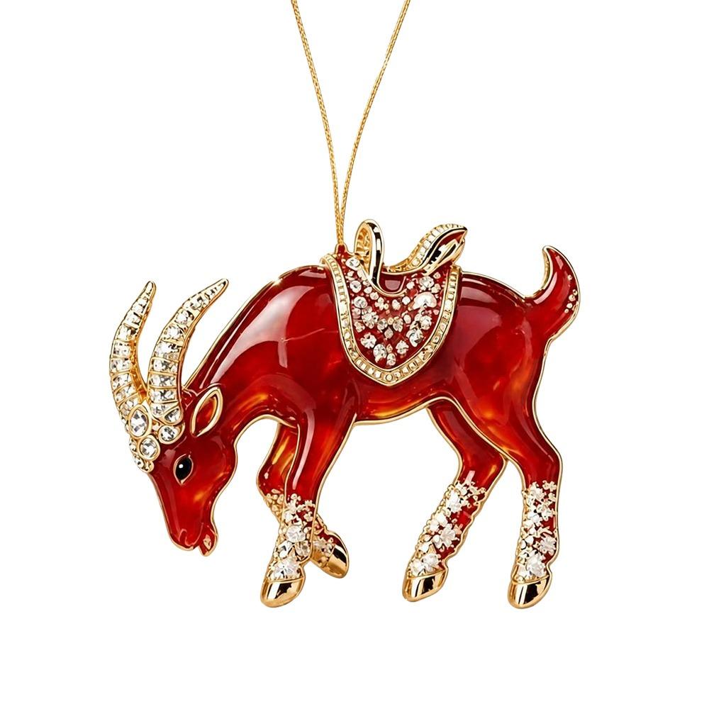 2D Flat Goat Pendant Acrylic Animal Hanging Decoration Gifts Christmas Tree Ornament Bag Charms
