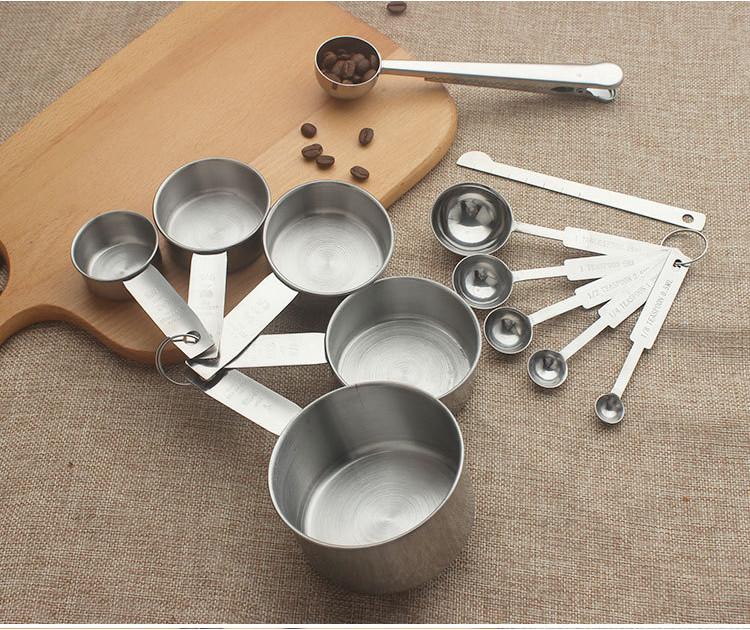 Steel Versatile Stainless Measuring Cups And Spoons Set For Baking Coffee And Sweet Treats
