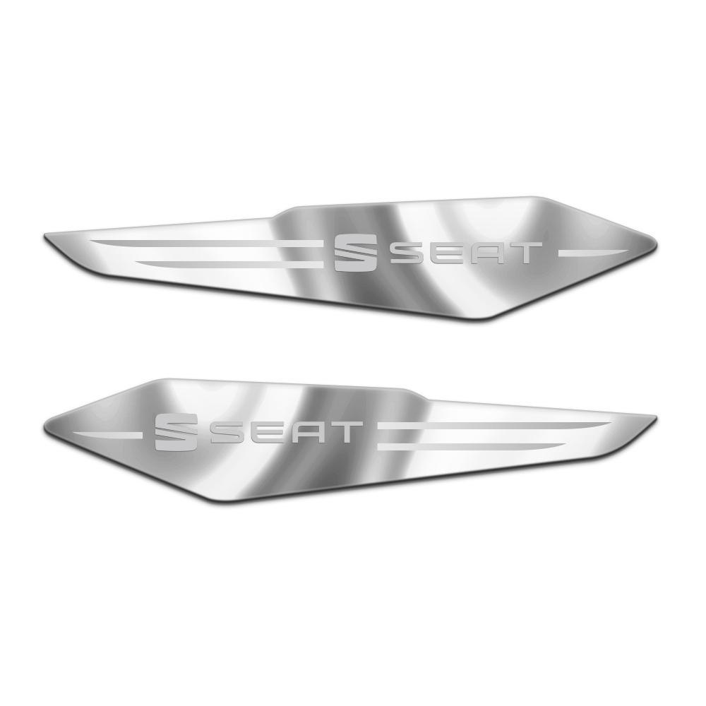 ydsh2 2Pcs Car Styling Car Wing Right & Left Side Fender Metal Stickers For Seat Leon Ibiza Arona Racing FR Cupra Toledo Altea Tarraco
