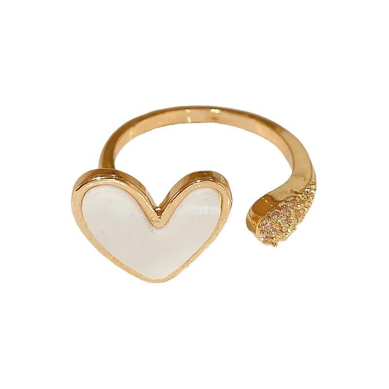 Изысканное открытое кольцо с белым цирконом и микро-асфальтированным покрытием для женщин, модный индивидуальный повседневный аксессуар, вечерние украшения, подарок на день рождения