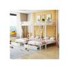 Lit Superposé Triple - MUVOE - Convertible 140x200 Et 90x200 - Avec Tiroirs - Métal Blanc - 3 Places