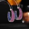 European and American Fashion Exaggeration Circle Earrings for Women Brand Design Statement Jewellery CZ Earings