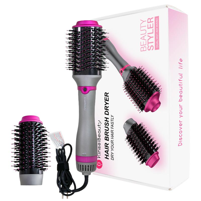 1200W Hair Dryer 2 In 1 Hot Air Brush One Step Styler Volumizer Hair Comb Roller Electric Ion Blow Dryer Brush Hair Straightener Curler