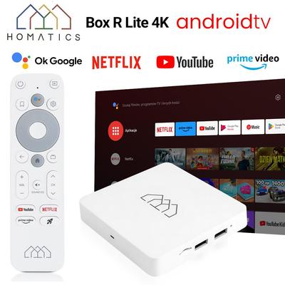 HOMATICS Box R Lite 4K TV Box AndroidTV 12 Netflix 4K Google Certified Amlogic S905Y4 2G32G Поддержка Dolby Atmos AV1 H.265 2T2R Wifi BT5.0 ATV
