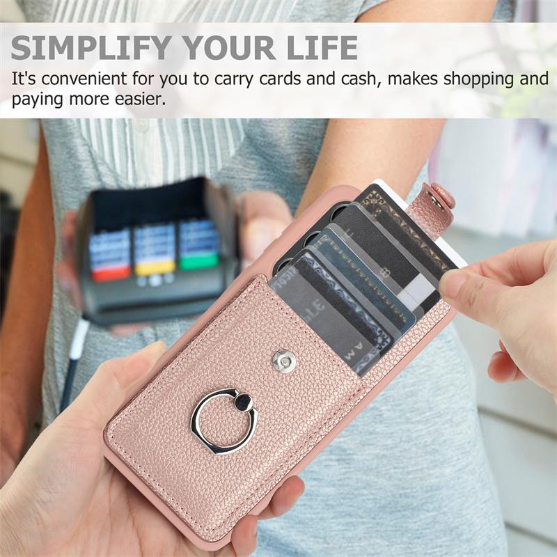 Чехол For Samsung Galaxy A16 5G Чехол Держатель-кольцо Кошелек из кожи Чехол для телефона For Sumsung A16 A 16 GalaxyA16 Слот для карт Задняя крышка