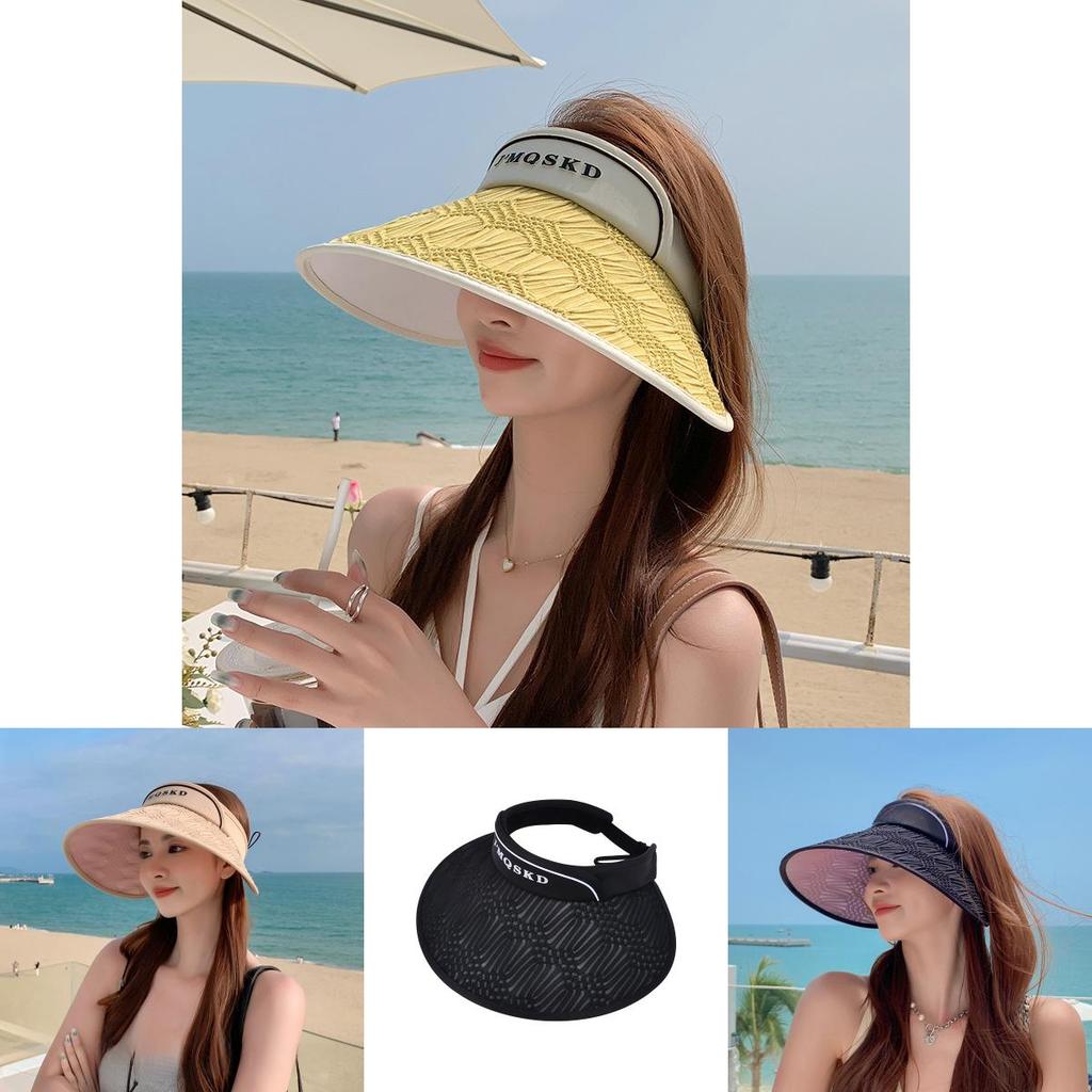Fashion Summer Sun Hat For Women Large Brim Polyester Sunshade Casual Outdoor