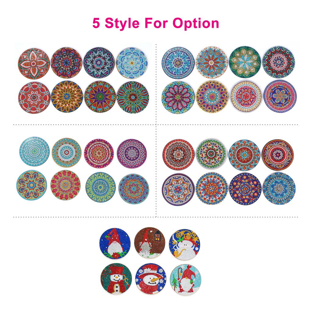 Рождественские подставки с алмазной краской «сделай сам», упаковка из 6 керамических подушек для стеклянных чашек для напитков, нескользящий стол «сделай сам»