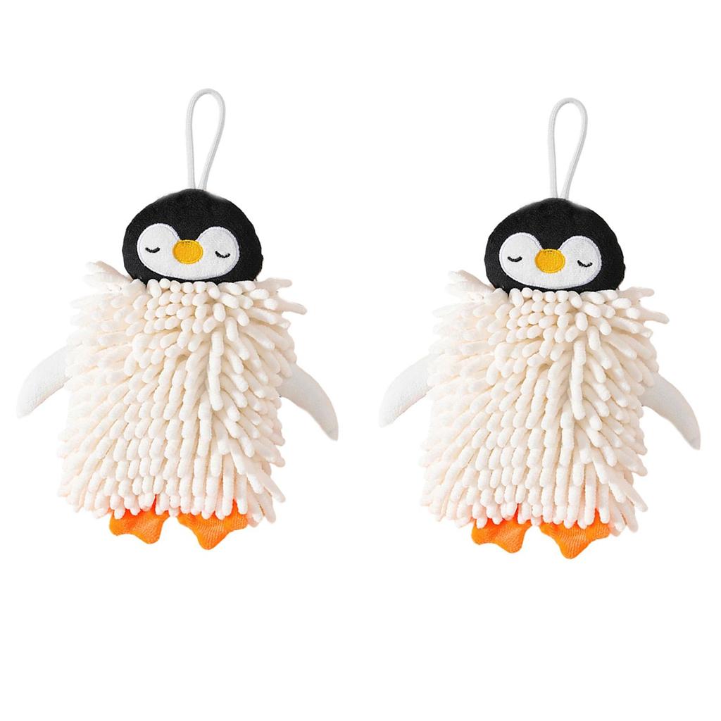Lovely Penguin Chenille Hand Towel Quick Drying And Easy To Hang For Home Decoration Hand Towels 1PC