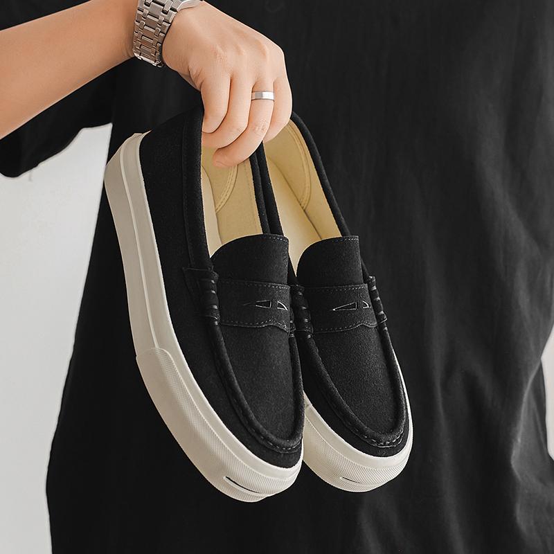 Fashion Leisure Walk Loafers New Summer Men's Casual Leather Shoes Stylish Soft Bean Shoes Low-top Man Slip On Shoes Handmade Moccasins