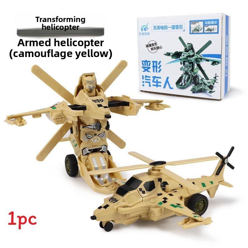 Kids Deformable Airplane Army Vehicle Toy Model For Creative Play And Learning