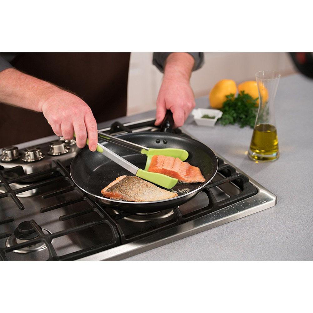 2 in 1 Non Stick Heat Resistance Kitchen Spatula and Tongs