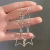 Star Dangle Earrings for Women Girl Long Hollow Star Fringe Earring Sparkle Star Jewelry Pentagrams Stud Earring Gift