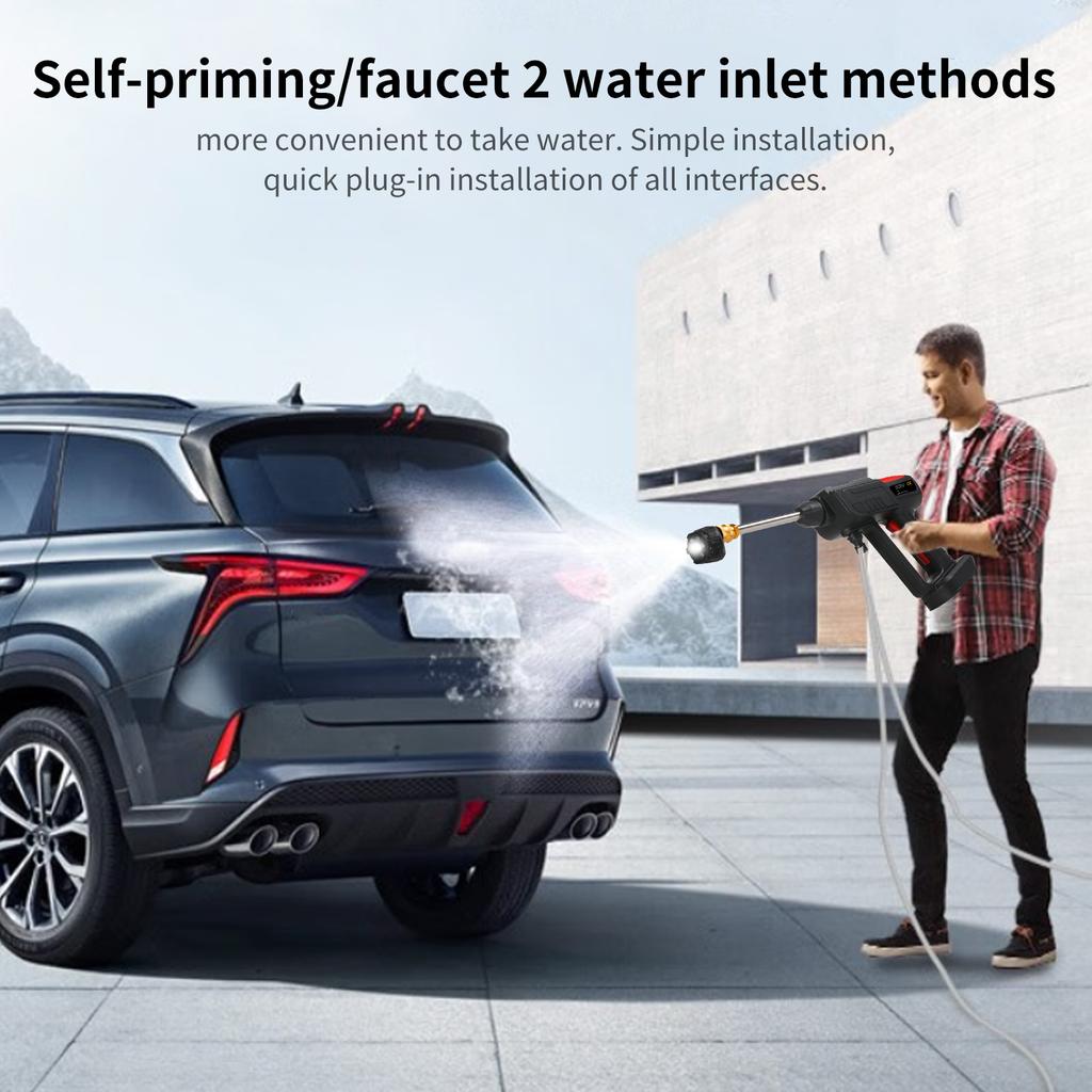 Беспроводная стиральная машина высокой мощности 60 бар, 300 Вт с распылительной аккумуляторной батареей 6 в 1 для