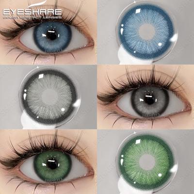 1 пара контактных линз естественного цвета, милые большие глаза, коричневые, серые, годовые, легко носить
