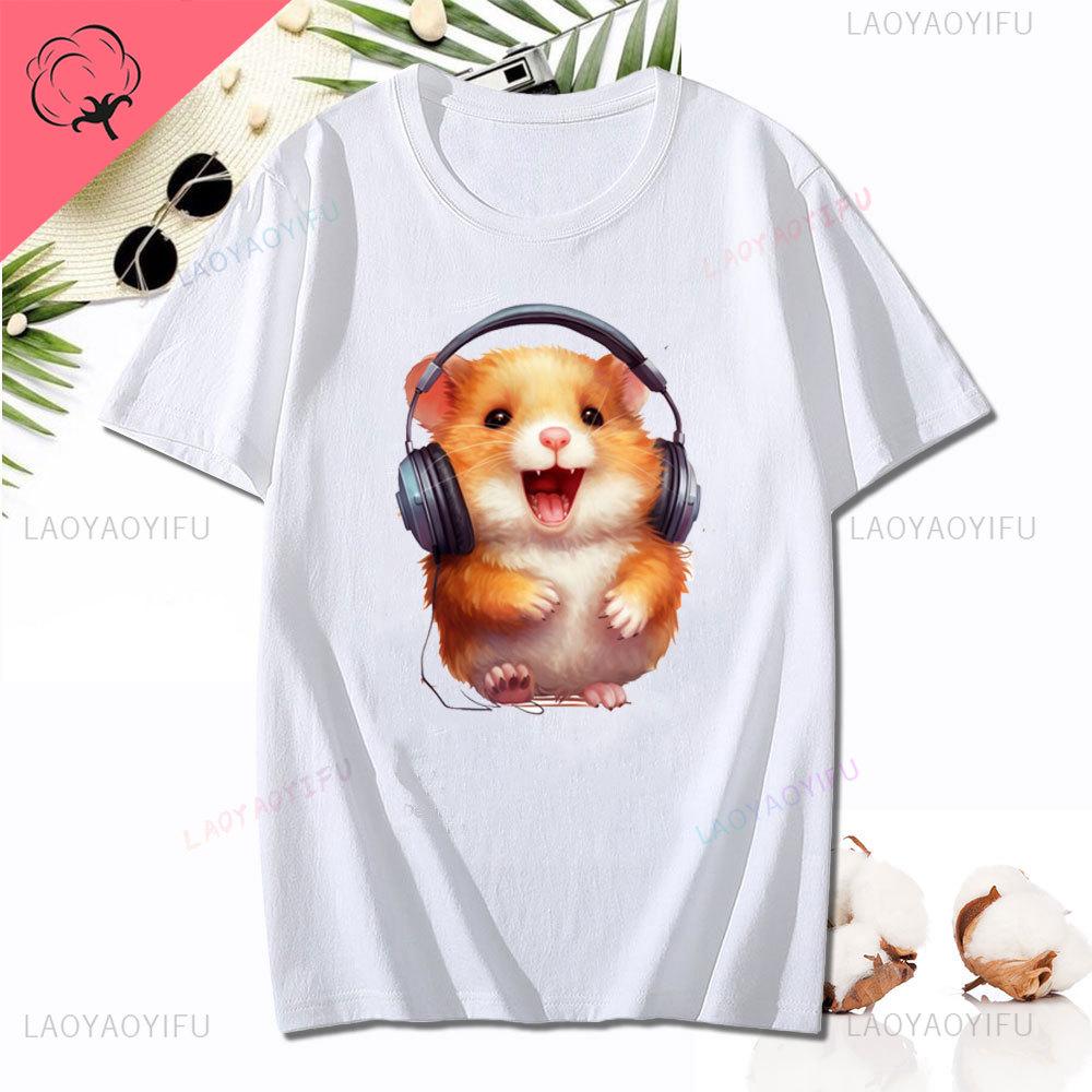 Dank Meme Hamster Staring Front Camera Hampter Calling T-shirt Fashion Cotton Short Sleeve T-shirts Casual Streetwear Unisex Tee Unisex
