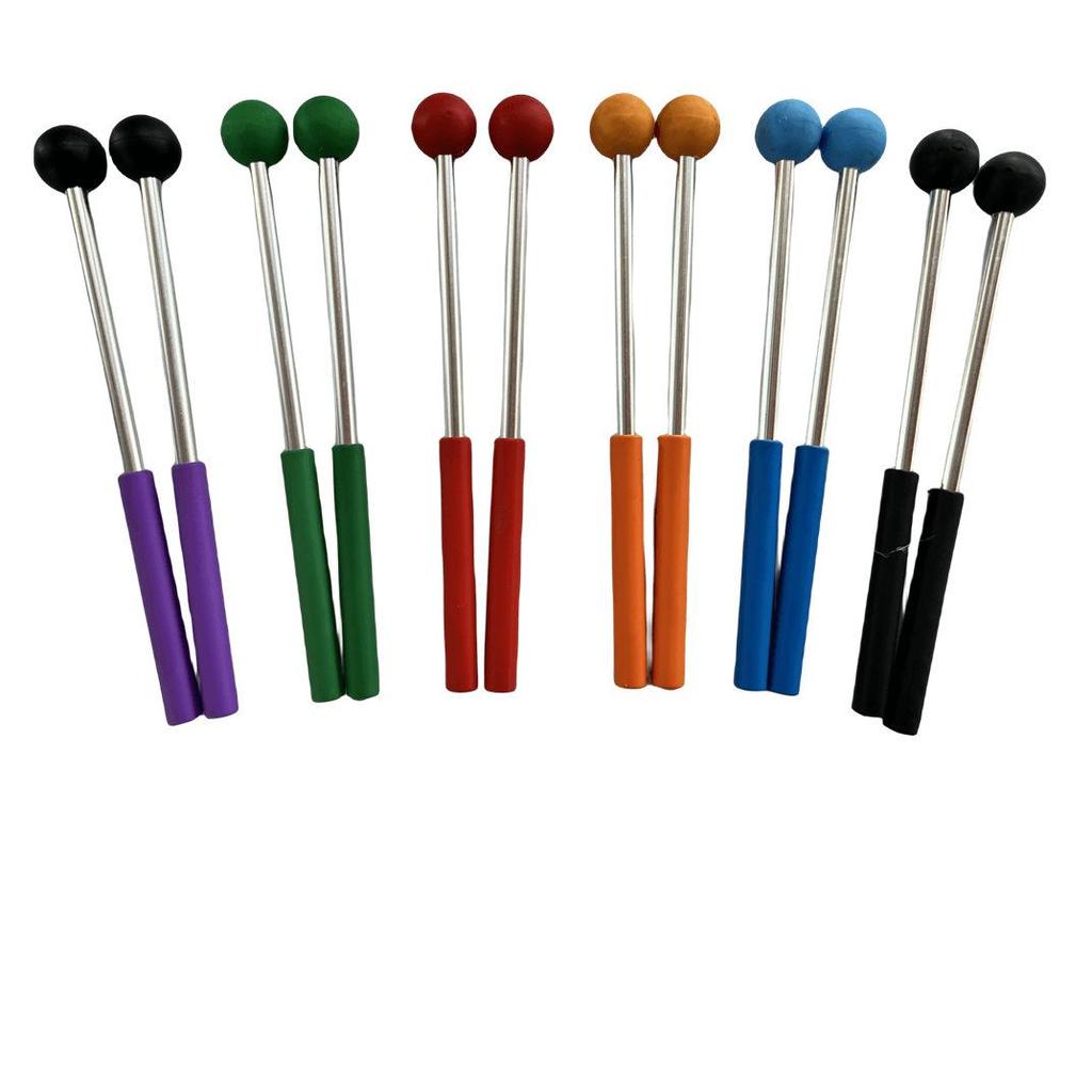 Ethereal Drumsticks: Metal Handle Marimba Mallets - Red Brick Tone for Orff Percussion