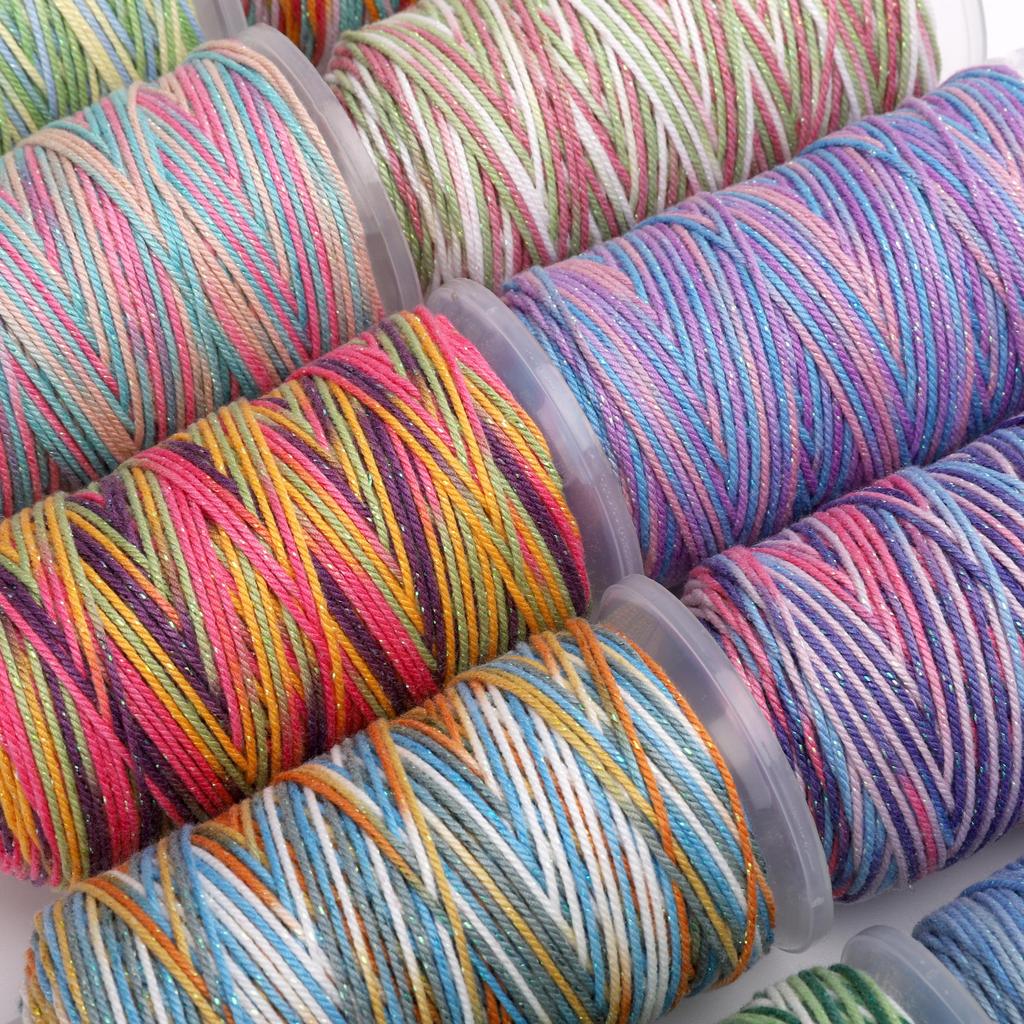 80 метров Полиэстер Хлопок Нить Звездное Небо Секционное Крашение Шнур Швейная Нить DIY Аксессуары Ручной Работы