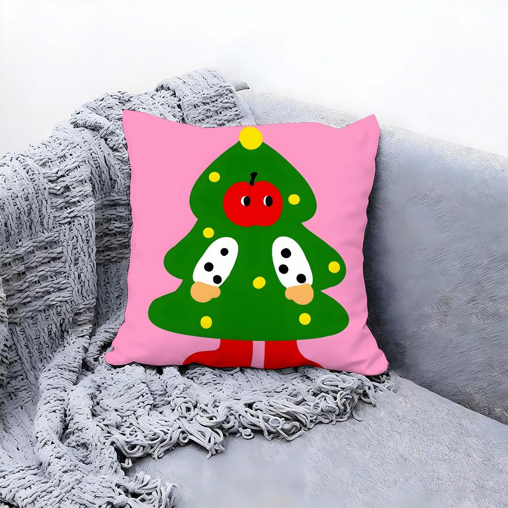 Cute Fruit Character Cushion Cover Premium Comfort Reversible Pillow Cove Two in One Design for Any Room  Car Interior