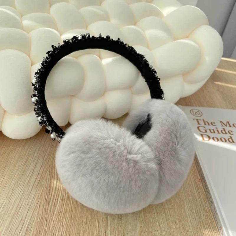 Luxury Women Winter Warm Real Rex Rabbit Fur Earmuffs Fashion Lady 100% Natural Fur Ear Muffs Thermal Girl Winter Accessories