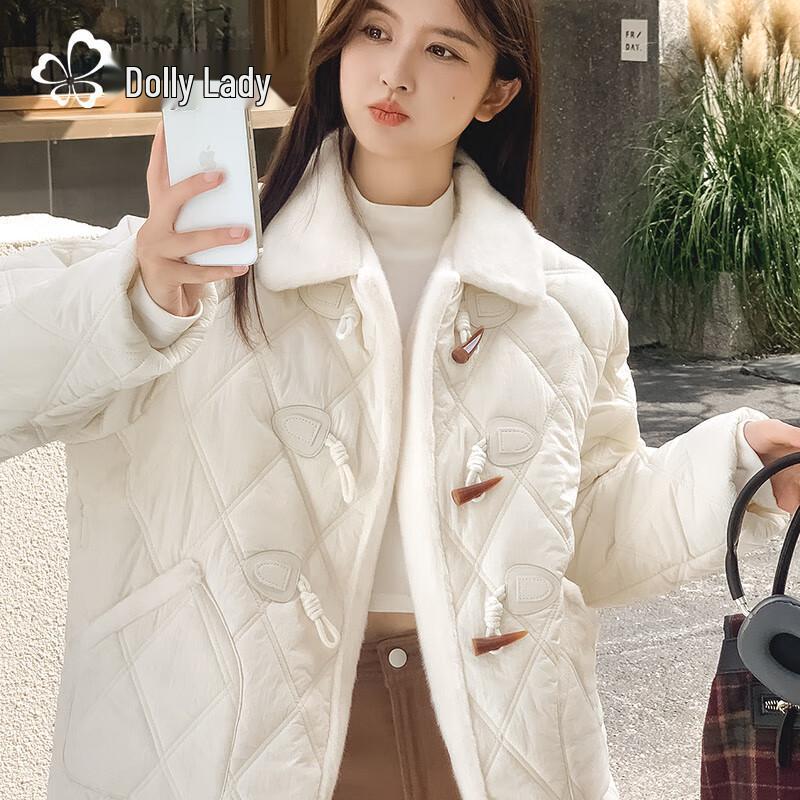 Women's Plush Lined Toggle Button Cotton Jacket