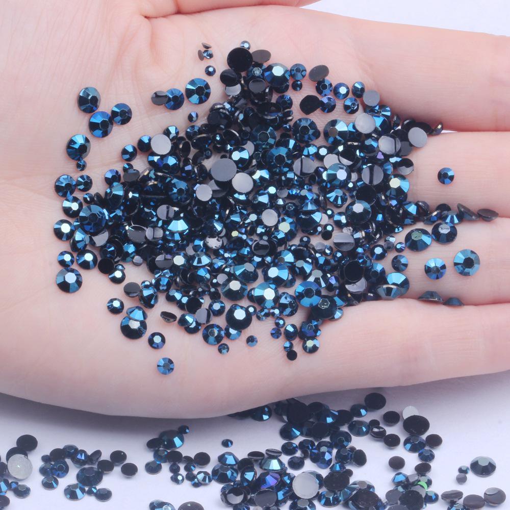 Multi-Color AB Jelly Resin Rhinestones, 2-6mm, 1000 Pcs, Flat Back for Nail Art