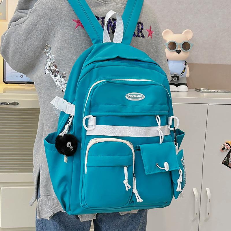 School bag, high-value Korean style INS versatile workwear style school bag, student, Japanese large-capacity backpack, travel backpack for men