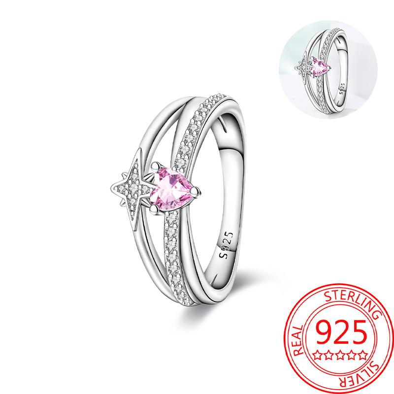 Authentic Copper Metal Metal Valentine's Day Rings Sweet Pink Zircon Princess Bows Designed For Women Ring Romantic High Quality Fine High Quality