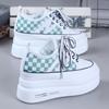 Fashion 2024 Spring and Summer Mesh Breathable White Shoes Women's Thick Bottom Wedge Heel Increased 10CM Casual Sneakers Shoes