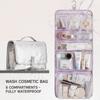 Large Capacity Cosmetic Wash Organizer Multi-Compartment Hanging Toiletry Bag  Travel Essentials