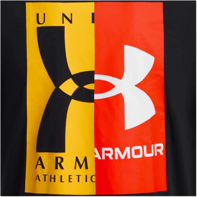 Under Armour Evol Свободная посадка Дышащая футболка Мужские топы Черный Белый Campus-Gold 1390165-001