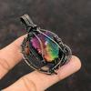 Подвеска Rainbow Solar Quartz Druzy, подвеска из медной проволоки, подвеска ручной работы из драгоценных камней, медные украшения, подвеска в стиле бохо-хиппи, подарки на помолвку