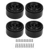 4PCS RC Wheel Rim Set Zinc Alloy Steel Universal 1.9 Inch 10 Rims RC Crawler Car Wheel Hub for Axial SCX10 II III Black