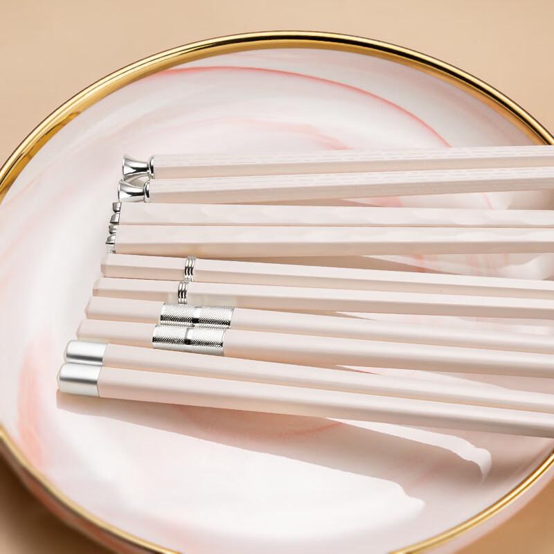 Shangheng Hanbai Silver Wooden Chopsticks 8-Pair Set