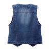 Spring Autumn Women's Short Denim Vest Jacket Single Breasted Korean Slim Casual Jeans Vest Female Waistcoat Tops