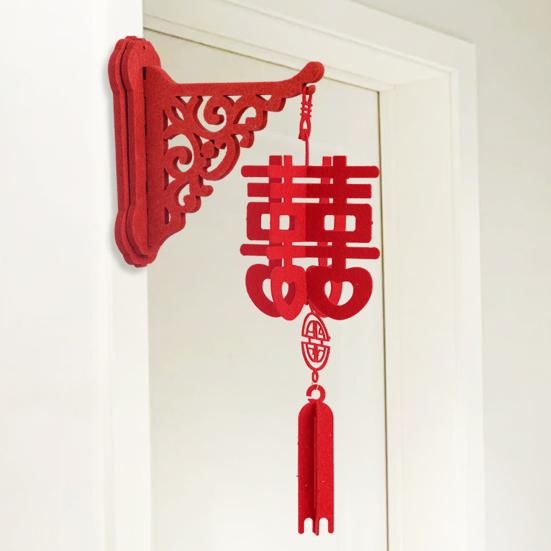 Китайский Новый год DIY Фонарь Набор Счастливый Красный Фу Настенный Подвесной Фонарь 3D Головоломка Выдолбленный Фонарь Весеннего Фестиваля для Домашнего Декора