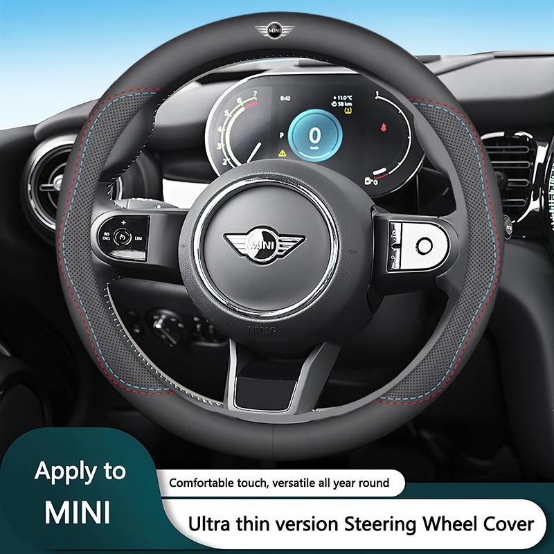 Ultra-thin Car Steering Wheel Cover Breathable Anti-slip Accessories For MINI Cooper JCW Countryman Clubman Cabrio Paceman Coupe ulqch44