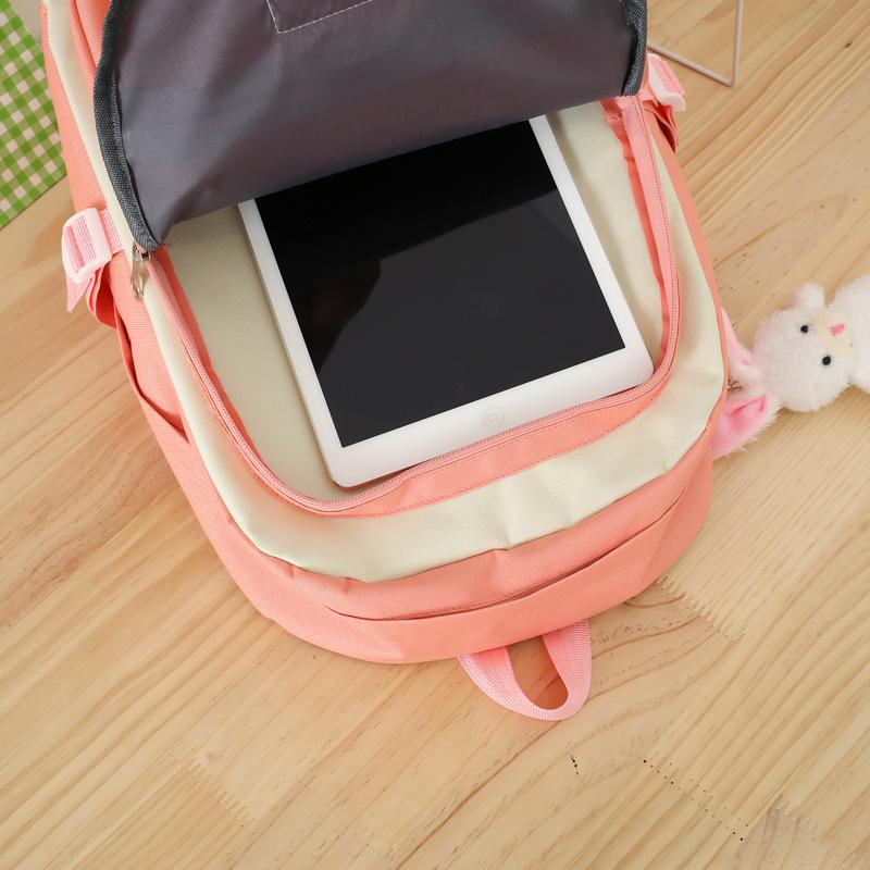 Four-Piece Backpack Set Junior High School Students' Lightweight Schoolbag Women's Large Capacity Backpack for Grade Three To Five and Six