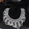 Beaded Lace Trim Collar Exaggerated Pearl Neckchain Bohemian Style Women's Clavicle Chain  Wedding