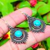 Бирюза Санта-Роза Драгоценный камень 925 Стерлинговое серебро Ювелирные изделия Серьга 2,13" A7W97