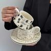 Designer Coffee Cups Niche French Ceramic Cup and Plate Sets  Light Luxury and High End Exquisite Cups  Birthday Gifts for Children