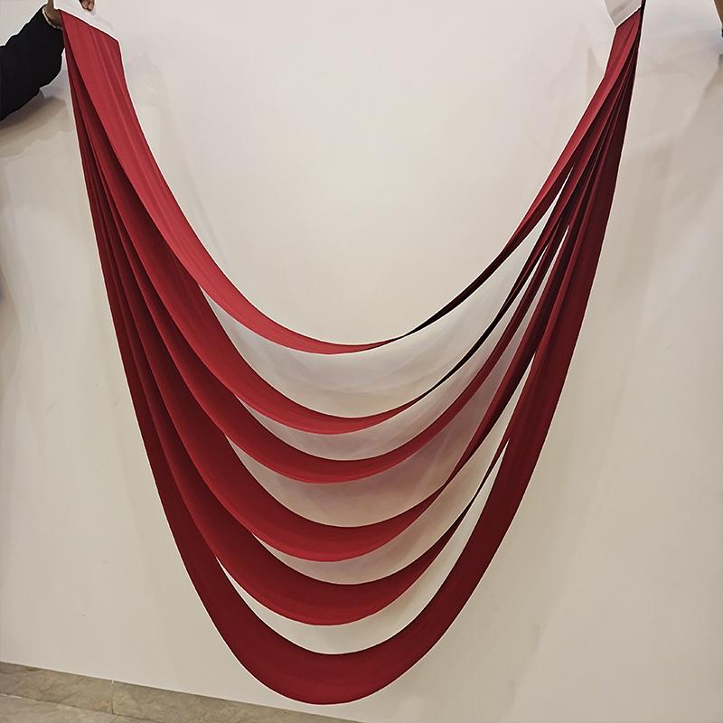 Wedding Ceiling Cloth Curtain 6 Layer Wave Curtain Drapery Fabric Draping Birthday Party Ceremony Reception Wall Hanging Decor